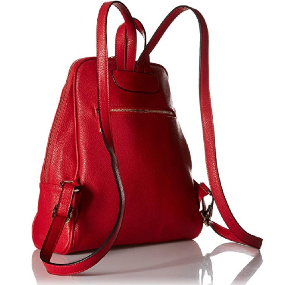 Red Leather Mini Backpack - Picture 2 of 4